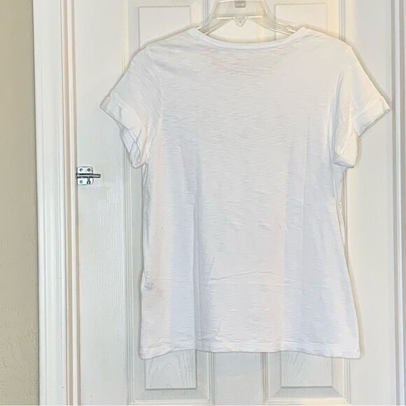 Kate Spade White Kiss Me Graphic T-Shirt Size Medium - Picture 2 of 10